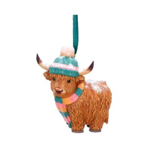 Winter Highland Cow Snowfall Hanging Ornament
