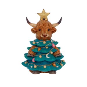 Winter Highland Cow Tree